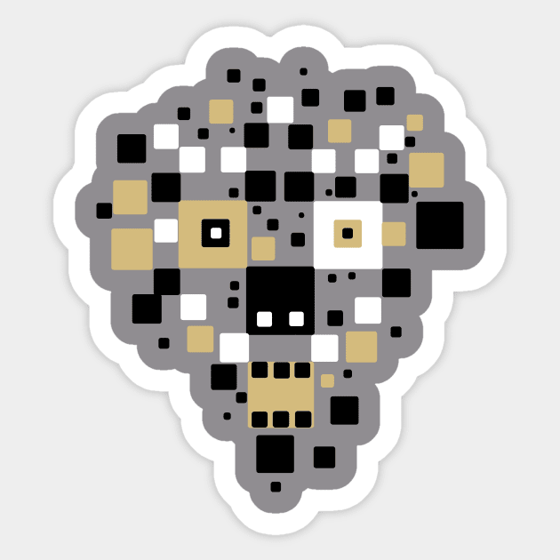 Cyber skull matrix Sticker by Nikokosmos